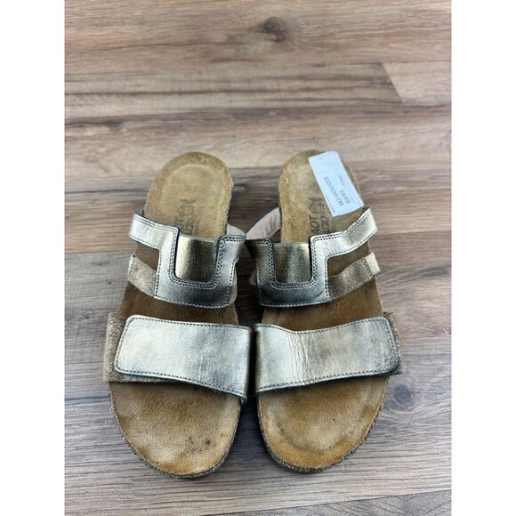 NAOT Bronze Leather Slide Comfort Sandals Size 38/ 7 - Picture 5 of 10